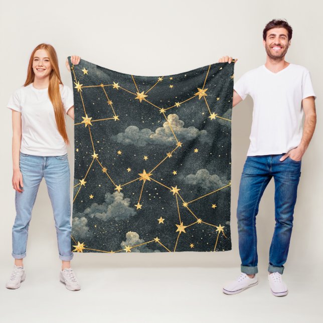 Couverture Polaire Motif d'étoile de constellation céleste (1) (En situation)
