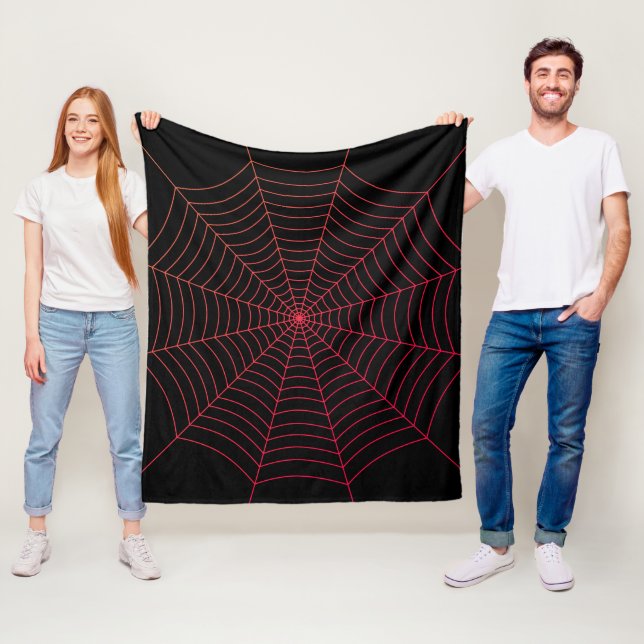 Couverture Polaire Motif d'Halloween en rouge noir (En situation)