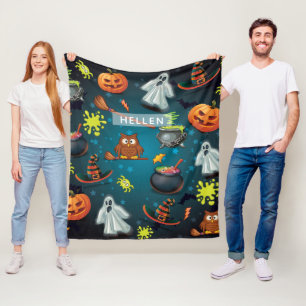 Couverture Polaire Motif d'Halloween personnalisé