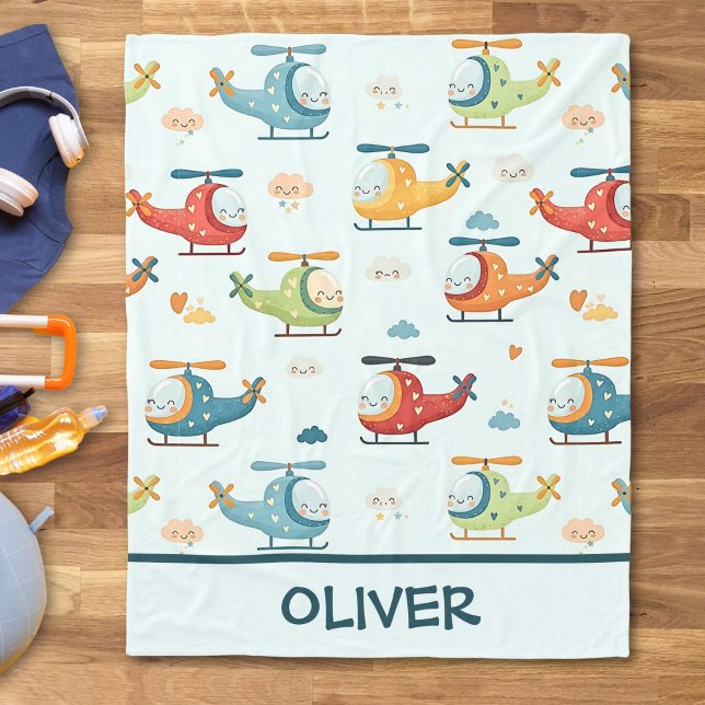Couverture Polaire Motif d'hélicoptères fantaisistes mignons (Créateur téléchargé)