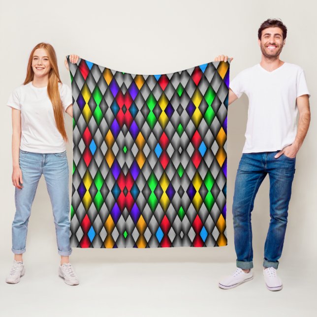 Couverture Polaire Motif diamant (En situation)