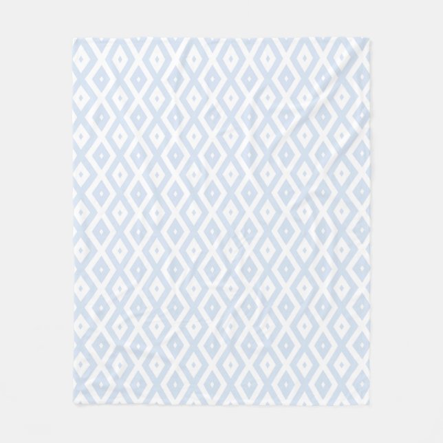 Couverture Polaire Motif diamant bleu pâle et blanc (Devant)