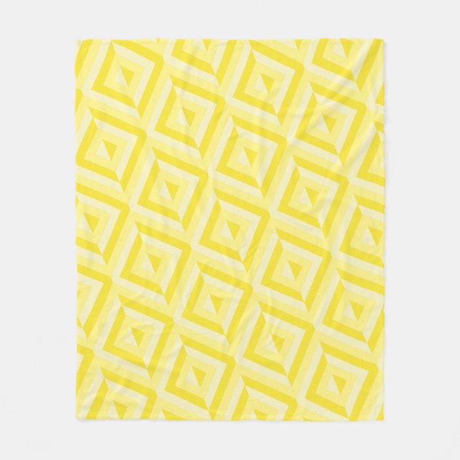 Couverture Polaire Motif diamant jaune à trois tons (Devant)