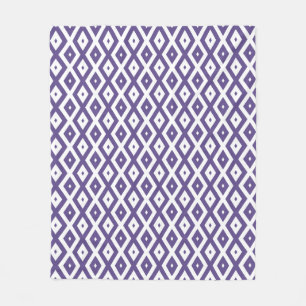 Couverture Polaire Motif diamant ultra violet et blanc