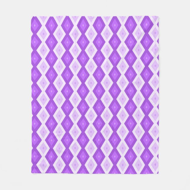 Couverture Polaire Motif diamant violet clair (Devant)