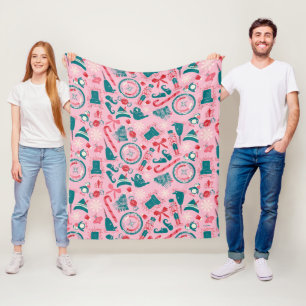 Couverture Polaire Motif d'icône encadrée Elf Holiday
