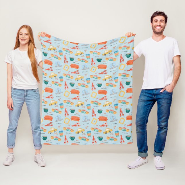 Couverture Polaire Motif d'icônes Classiques FRIENDS™ (En situation)