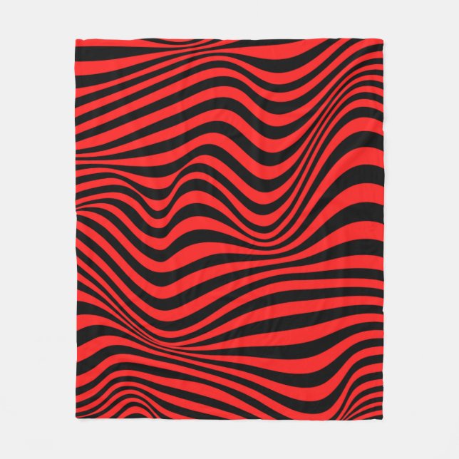 Couverture Polaire Motif d'illusion optique vague (Devant)