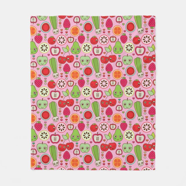Couverture Polaire motif d'illustration de cuisine de fruit (Devant)