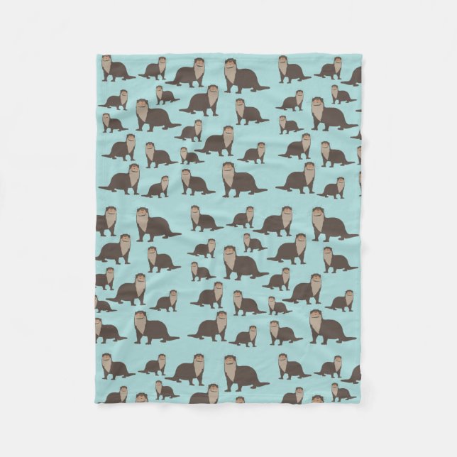 Couverture Polaire Motif d'illustrations de mignon Otter (Devant)