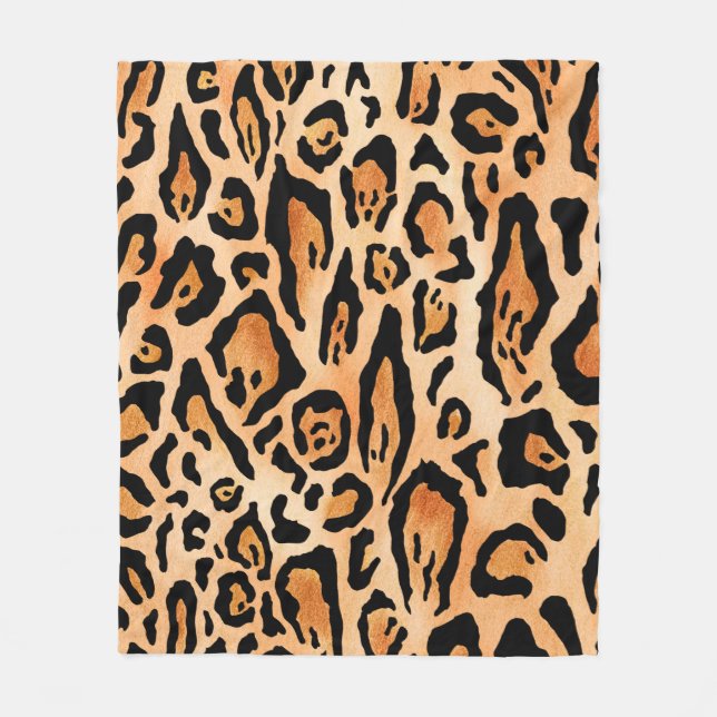 Couverture Polaire Motif d'impression de cheetah aquarelle (Devant)