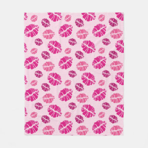 Couverture Polaire Motif d'impression de forme de baiser de rouge à