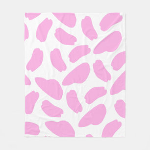 Couverture Polaire Motif d'impression de vache rose