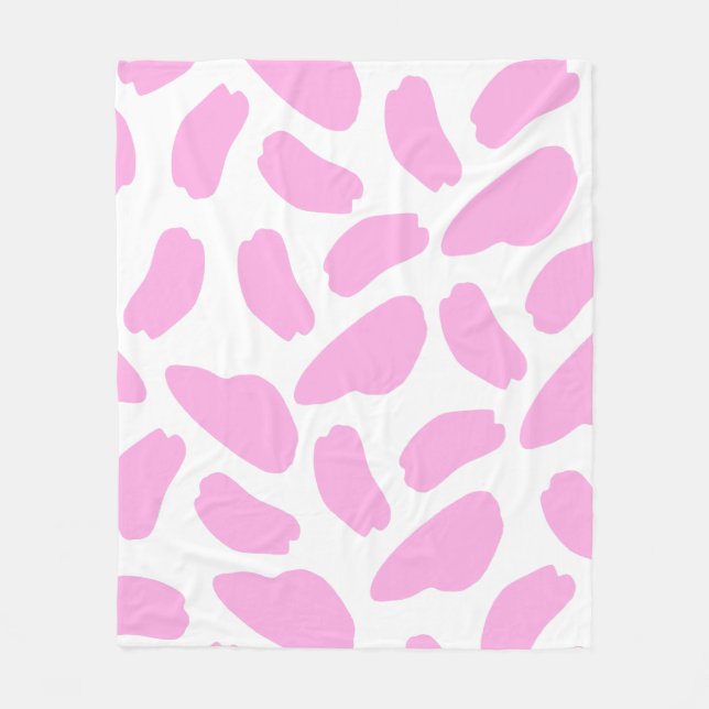 Couverture Polaire Motif d'impression de vache rose (Devant)