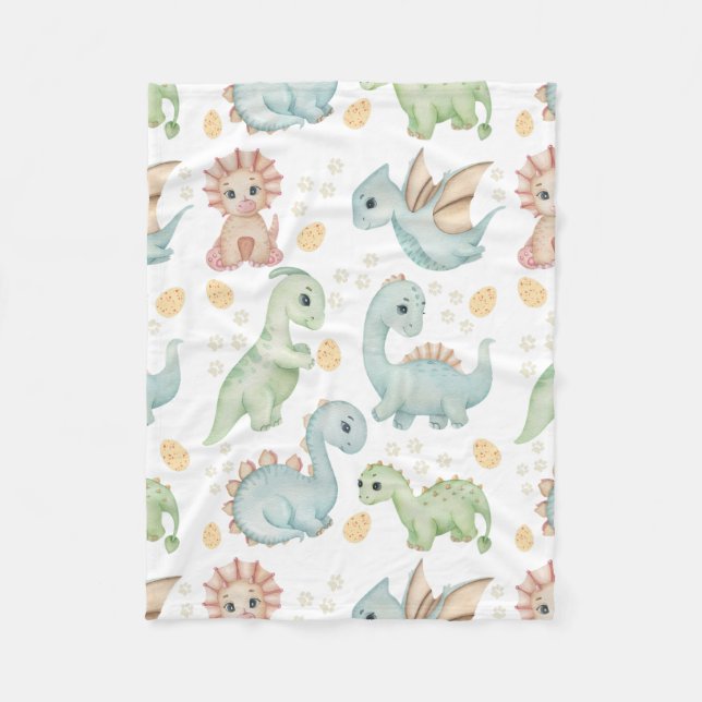 Couverture Polaire motif dinosaure (Devant)