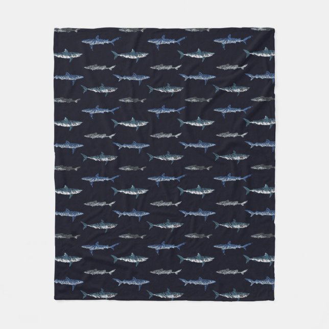 Couverture Polaire Motif d'invasion de requins (Devant)