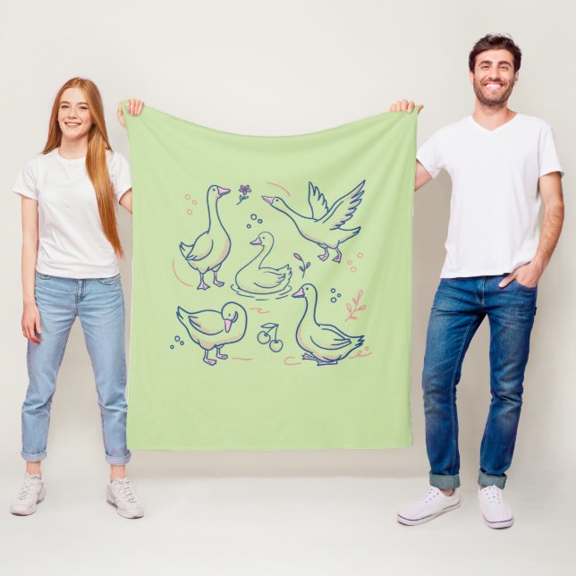 Couverture Polaire Motif d'oie drôle (En situation)