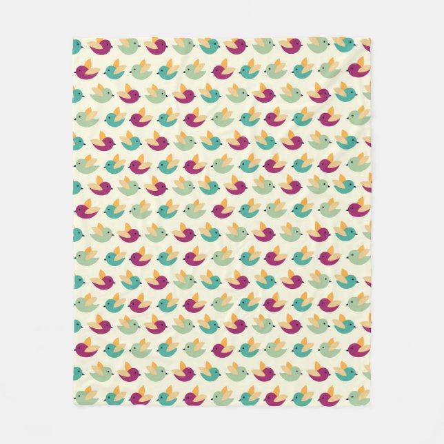 Couverture Polaire Motif d'oiseaux (Devant)