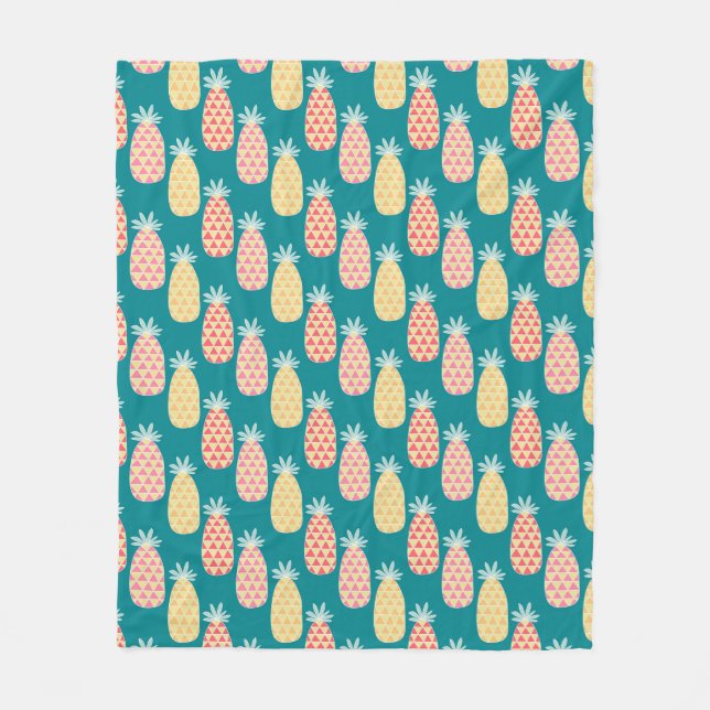 Couverture Polaire Motif Doodle d'ananas (Devant)