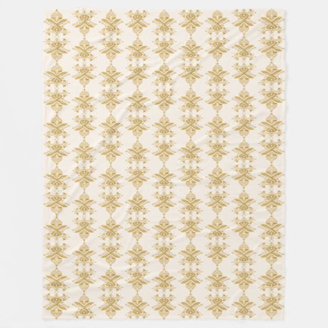 Couverture Polaire Motif doré égyptien (Devant)