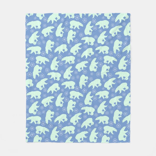 Couverture Polaire Motif d'ours blanc (Devant)