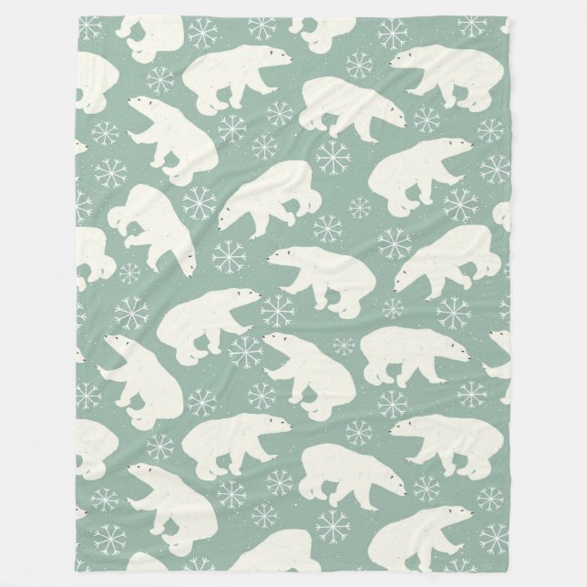 Couverture Polaire Motif d'ours polaire (Devant)