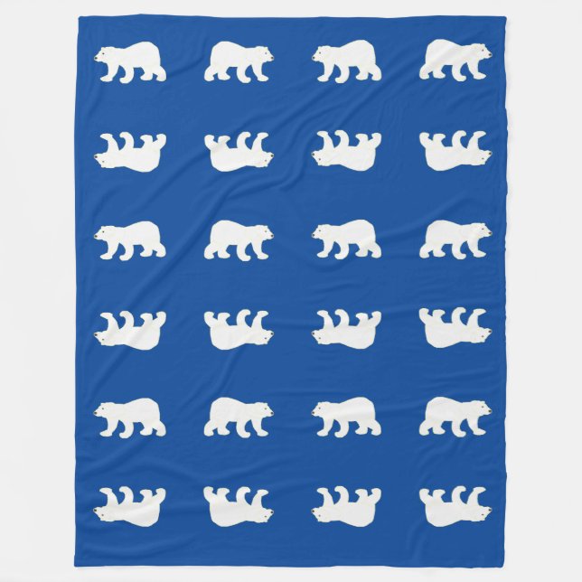 Couverture Polaire Motif d'ours polaire blanc (Devant)