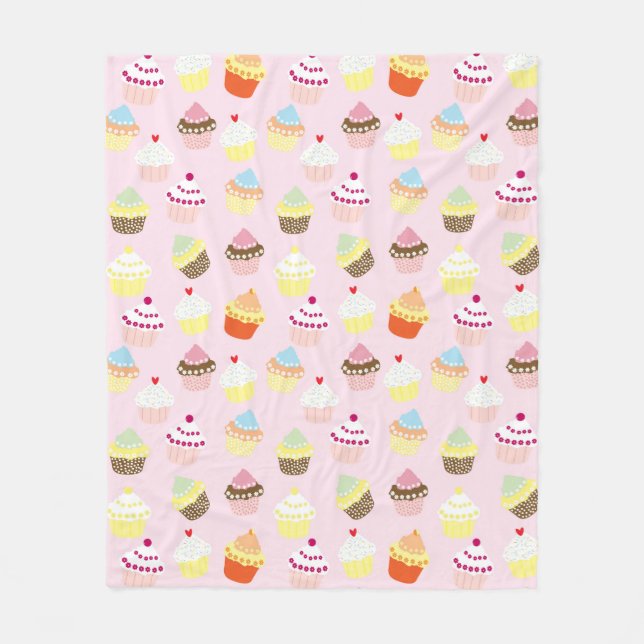 Couverture Polaire Motif doux et coloré de petit gâteau (Devant)