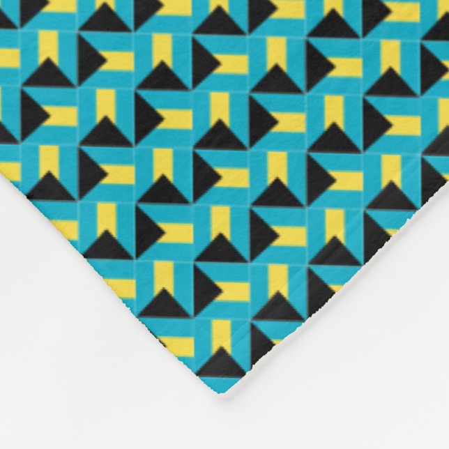 Couverture Polaire Motif Drapeau des Bahamas Patchwork (Coin)