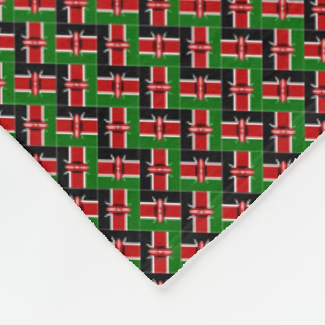Couverture Polaire Motif Drapeau Kenya Patchwork (Coin)