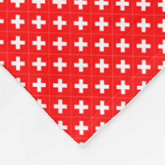 Couverture Polaire Motif Drapeau Patchwork Suisse (Coin)