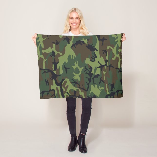 Couverture Polaire Motif du Camouflage Vert, Motif militaire, Armée (En situation)