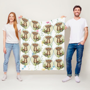 Couverture Polaire Motif du cercle Vintage de Ferret Floral