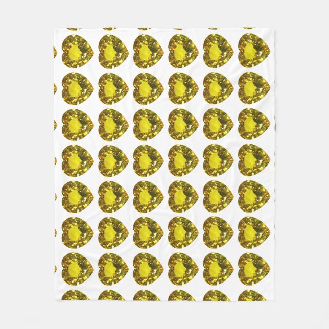 Couverture Polaire Motif du coeur jaune (Devant)