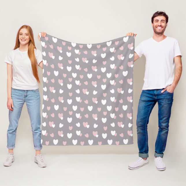Couverture Polaire Motif du coeur Valentine (En situation)
