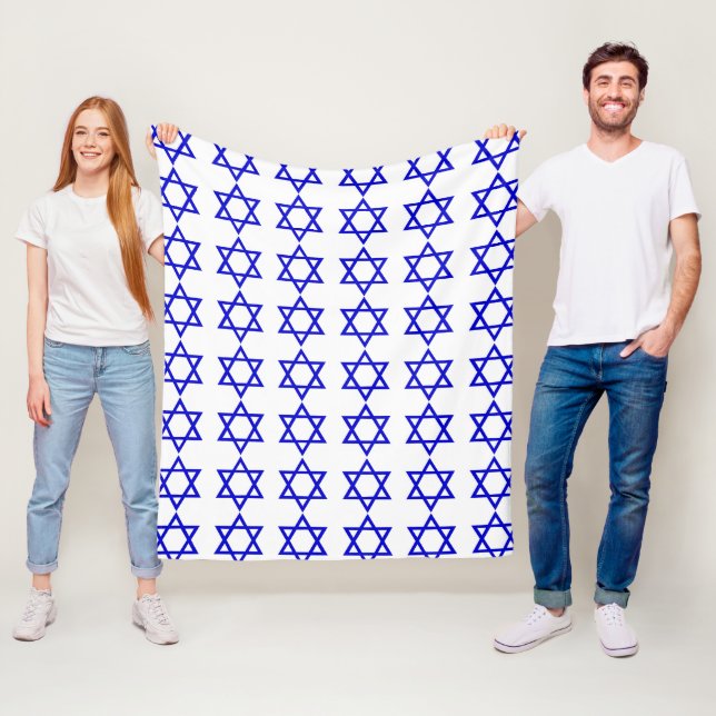 Couverture Polaire Motif du drapeau israélien (En situation)