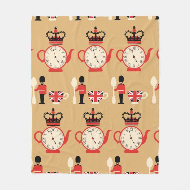 Couverture Polaire motif du thé anglais transparent (Devant)