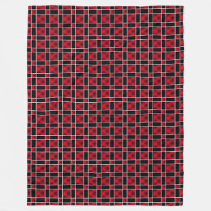 Couverture Polaire Motif élégant à carreaux noir et rouge
