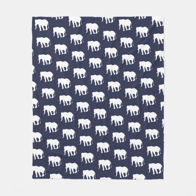 Couverture Polaire Motif Eléphant blanc moderne | Personnalisé (Devant)