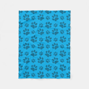 Couverture Polaire Motif empreinte de patte de chien bleu ciel