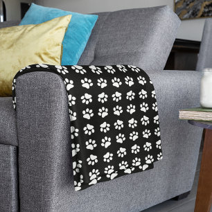 Couverture Polaire Motif Empreinte de patte noir et blanc moderne