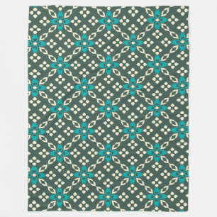 Couverture Polaire Motif en carreaux rétro décoratifs en vert Turqu