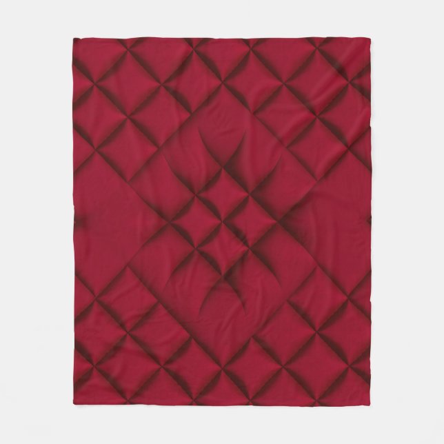 Couverture Polaire Motif en cuir matelassé rouge profond (Devant)