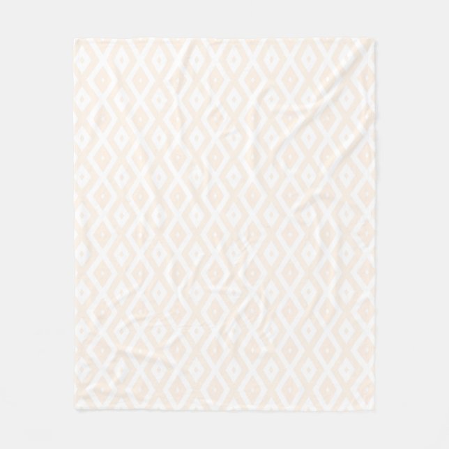 Couverture Polaire Motif en diamant beige et blanc (Devant)