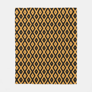 Couverture Polaire Motif en diamant jaune et noir