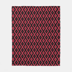 Couverture Polaire Motif en diamant rouge et noir