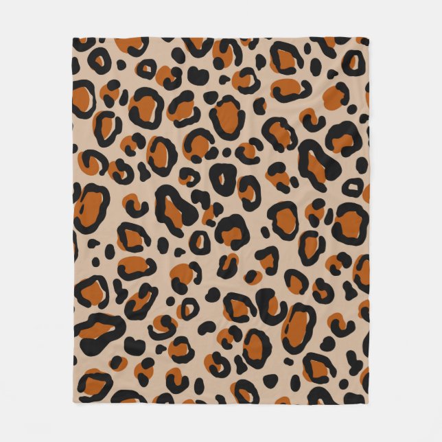 Couverture Polaire Motif en fourrure de léopard (Devant)