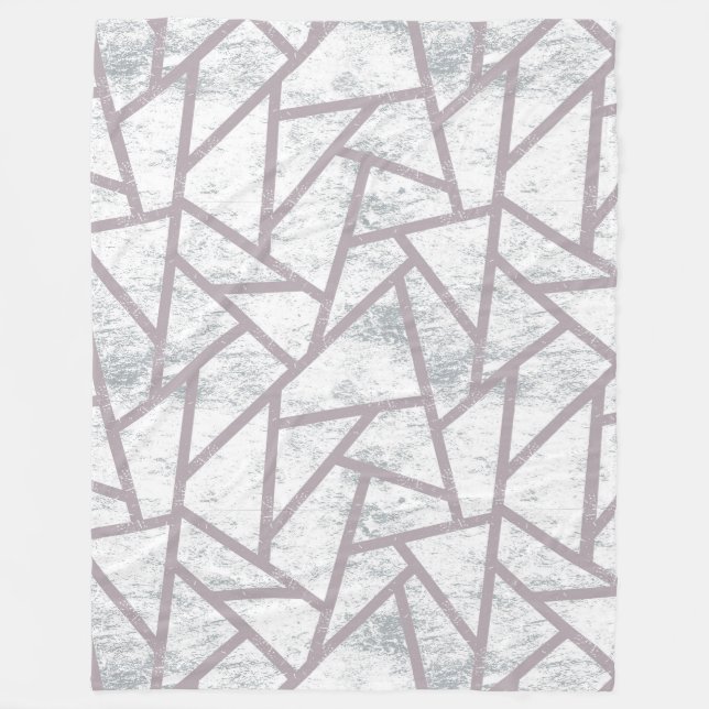 Couverture Polaire Motif en mosaïque gris pâle (Devant)