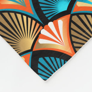 Couverture Polaire Motif en or feuille de palme géométrique Art Dé