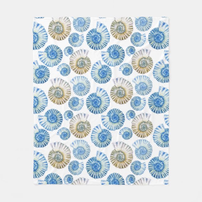 Couverture Polaire Motif en pastel 2 de coquillage (Devant)